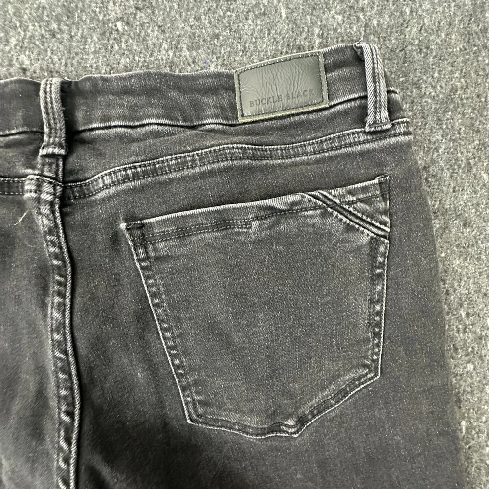 Buckle Black Jeans Mens 33x32 Black Straight Fit No. 53 BBW7107B Faded Denim